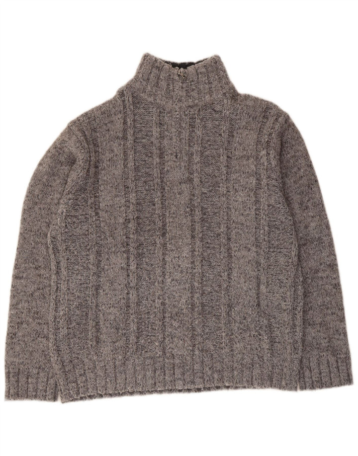Suéter masculino MARKS & SPENCER com gola e zíper Reino Unido 41/43 grande cinza