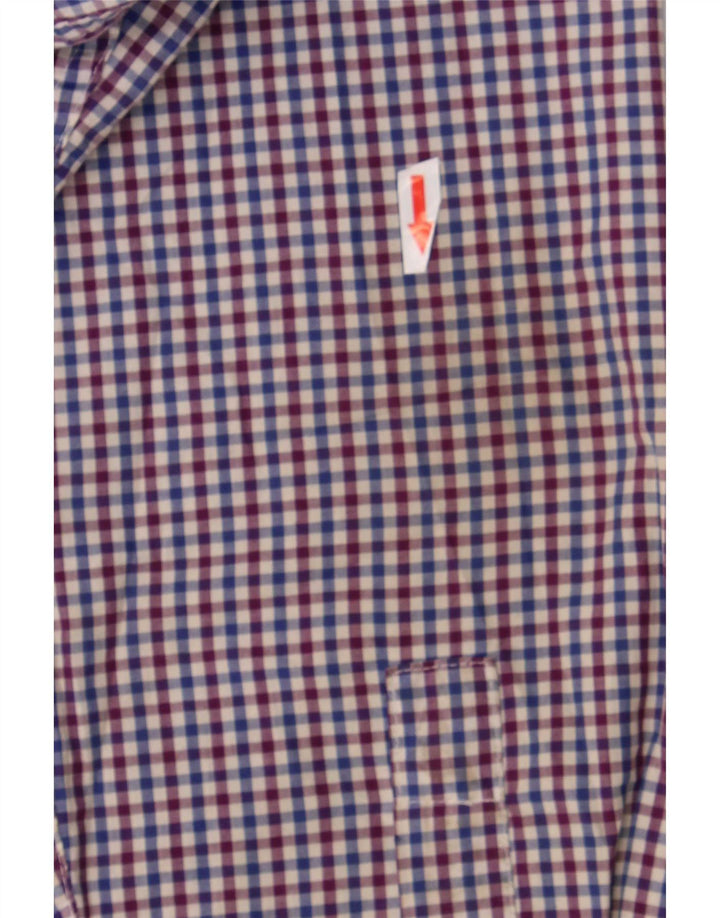 Camisa masculina Chaps XL azul algodão guingão