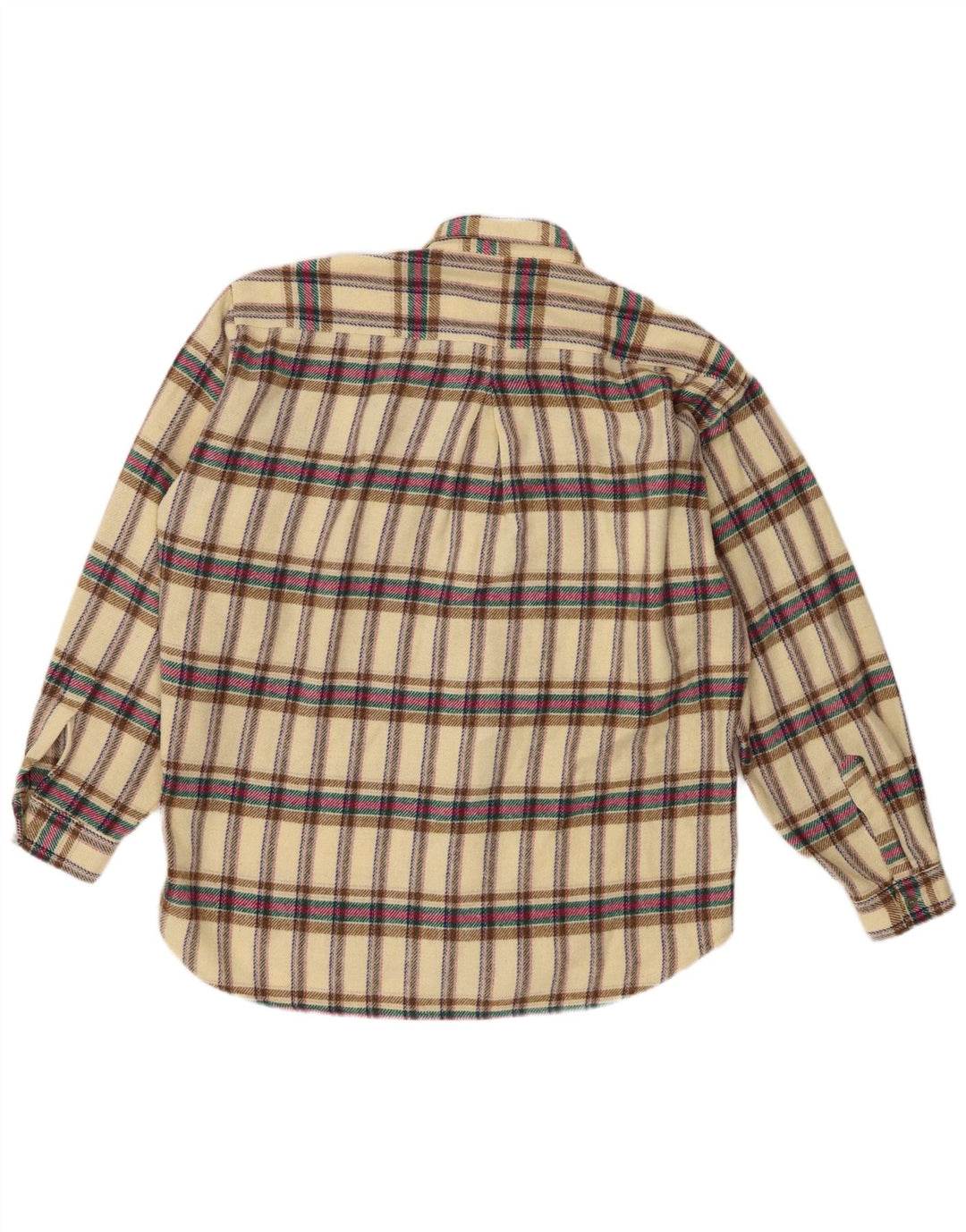 Camisa masculina de flanela xadrez POP 84 de lã xadrez amarela média