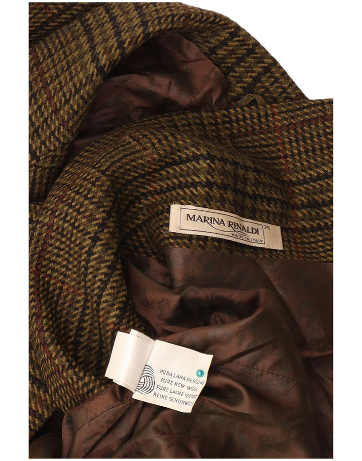 Jaqueta blazer feminina Marina Rinaldi tamanho 25 grande cáqui houndstooth