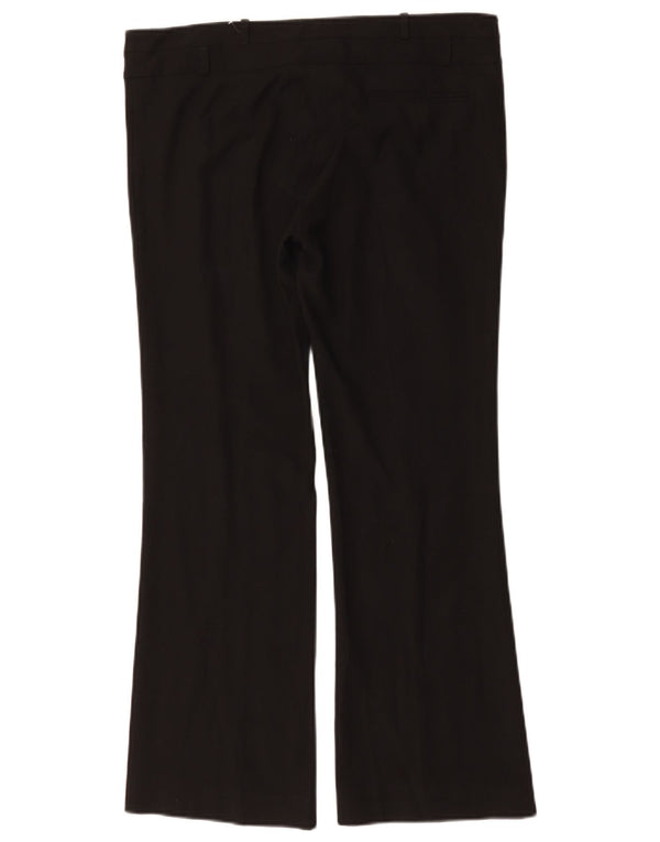 Calça casual feminina Oasis Bootcut UK 12 médio W34 L29 poliéster preto