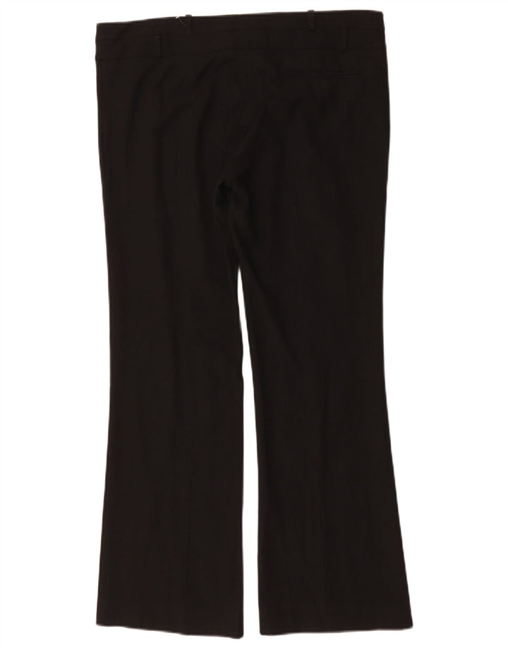 Calça casual feminina Oasis Bootcut UK 12 médio W34 L29 poliéster preto