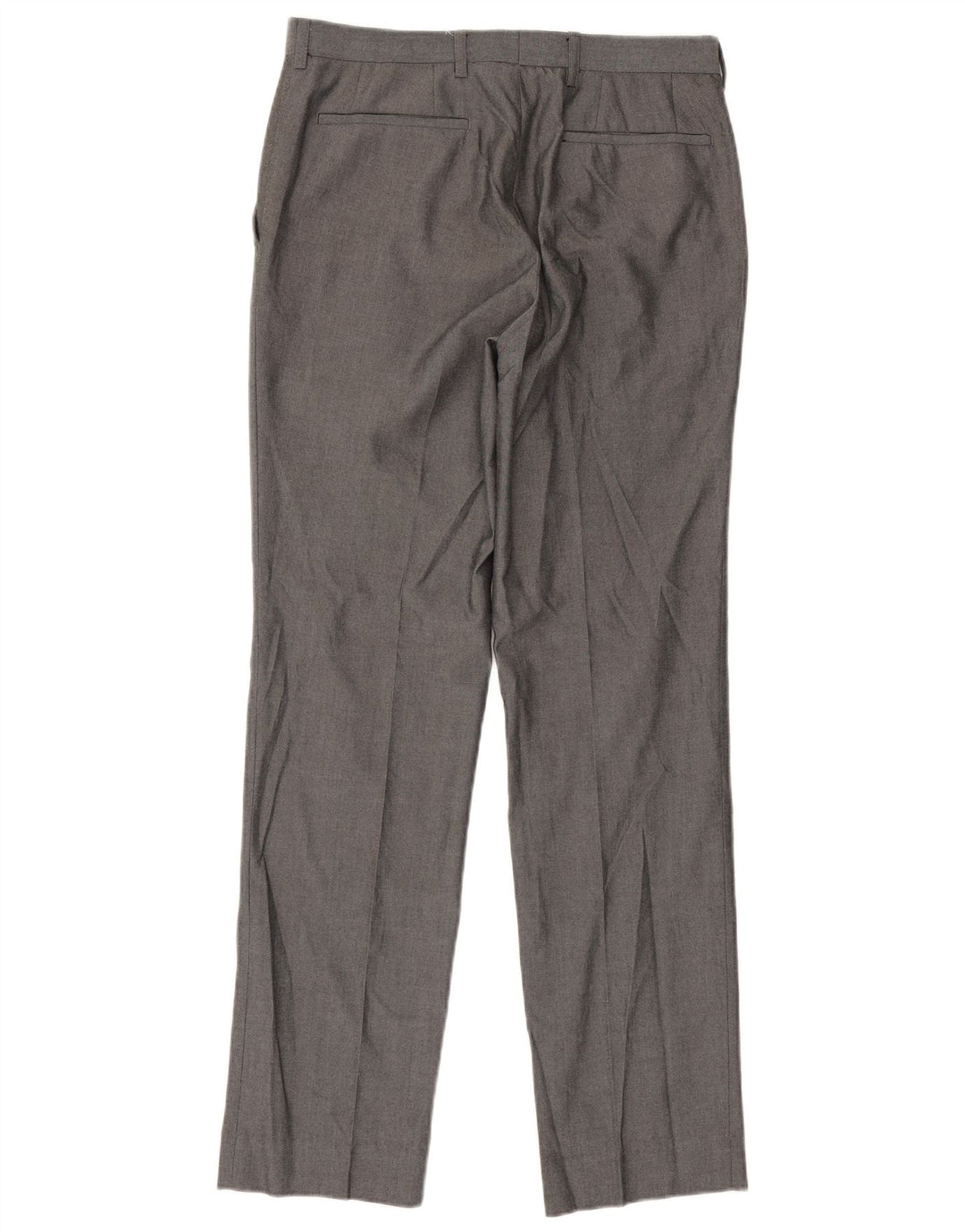 Calça masculina de terno reto Marks & Spencer W30 L31 poliéster cinza