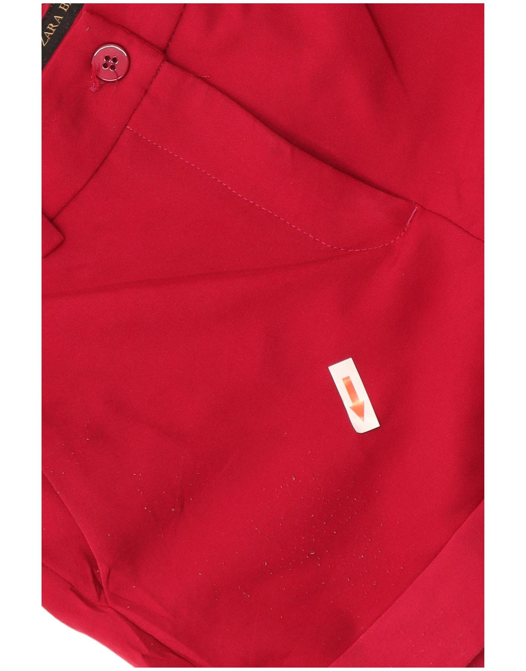 Zara Womens Chino Shorts Pequeno W26 Poliéster Vermelho