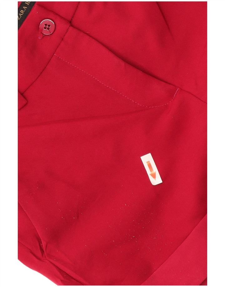 Zara Womens Chino Shorts Pequeno W26 Poliéster Vermelho