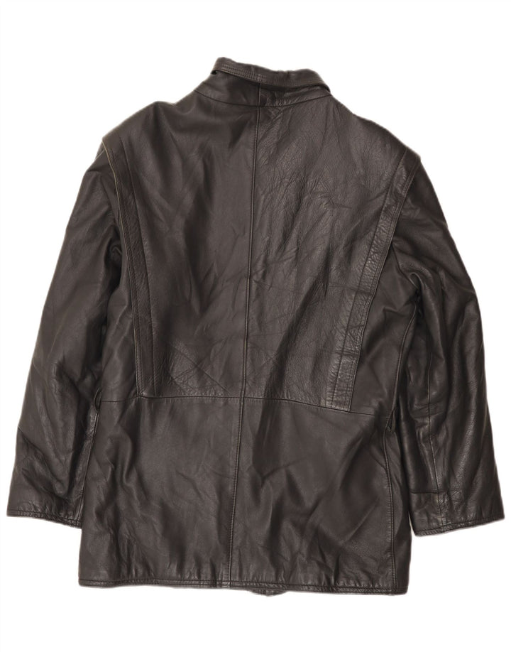 Jaqueta de couro masculina vintage UK 38 couro preto médio