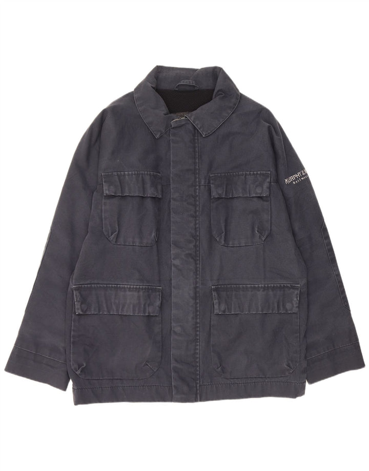 Jaqueta utilitária masculina Murphy & Nye Reino Unido 38 algodão azul marinho médio