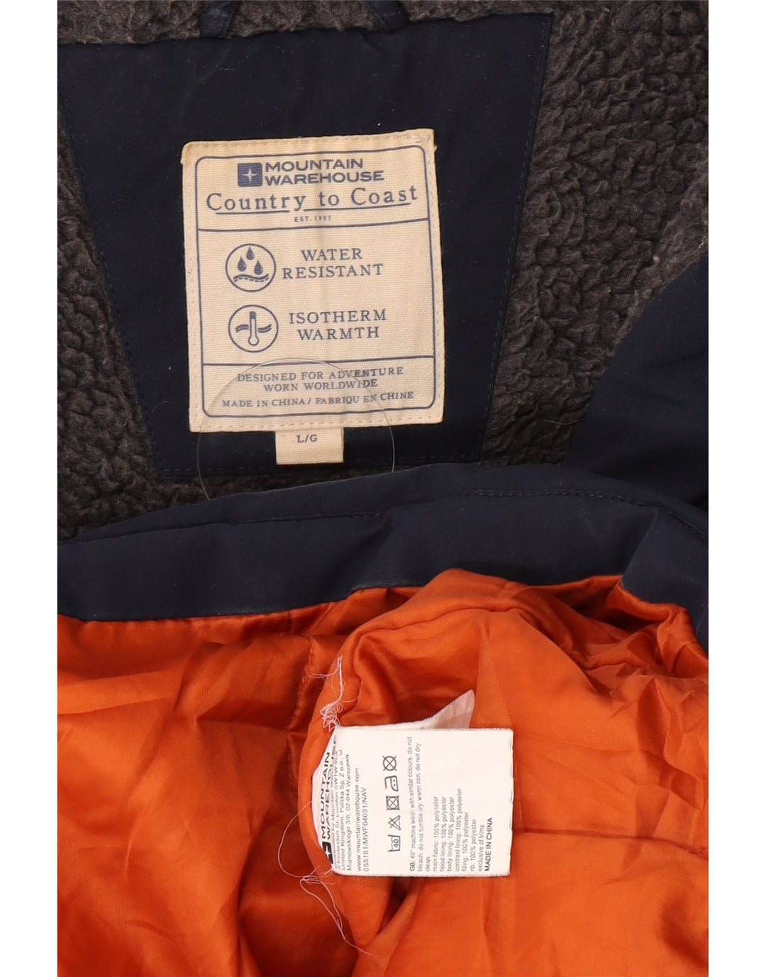 Jaqueta masculina acolchoada com capuz Mountain Warehouse UK 40 grande azul marinho