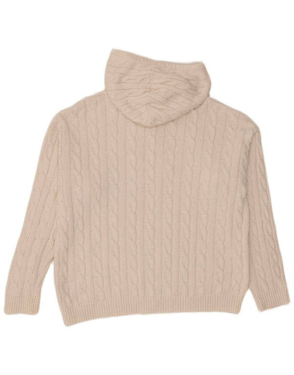 Suéter feminino com capuz Crew Clothing UK 18 XL algodão branco