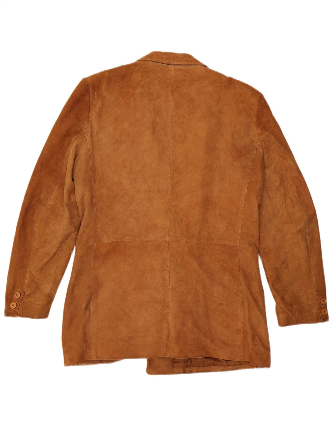 Jaqueta blazer masculina vintage de camurça com peito duplo IT 52 XL couro marrom