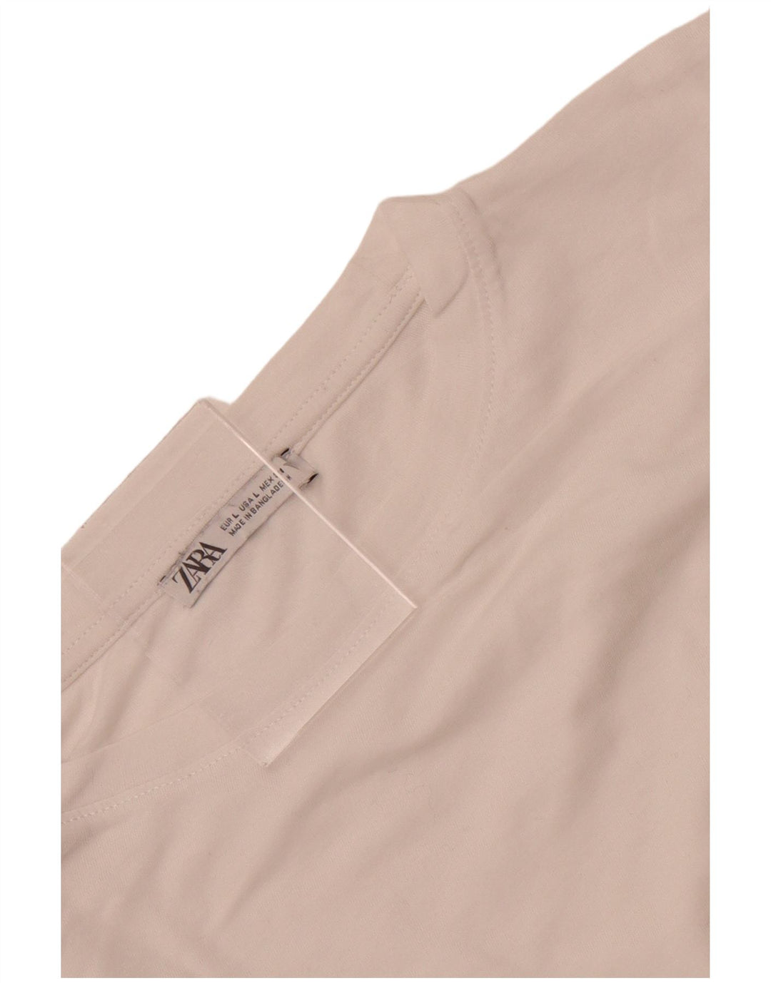 Zara Blusa Crop Feminina Top UK 16 Grande Branco