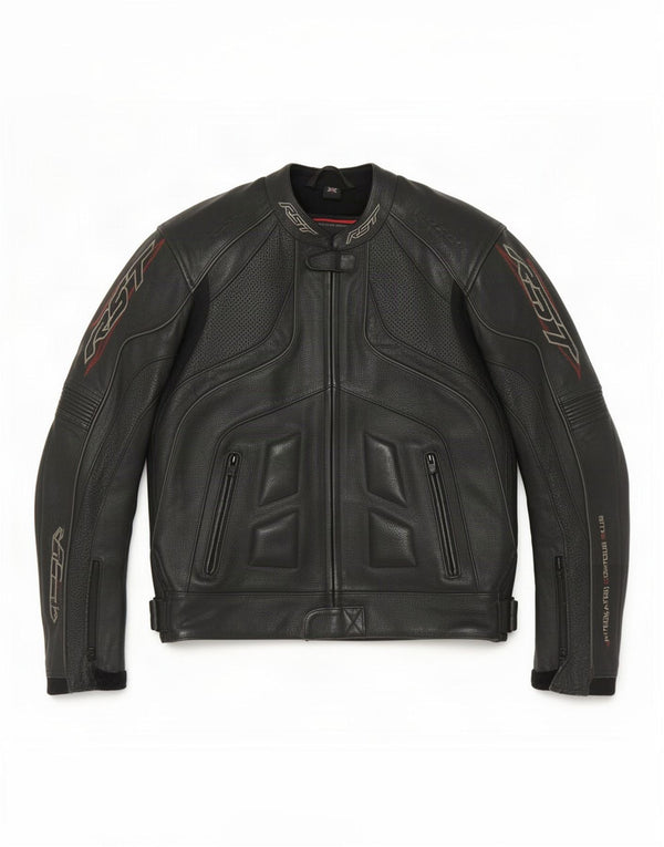 Jaqueta masculina de couro RST Graphic Moto Racer UK 42 preta média