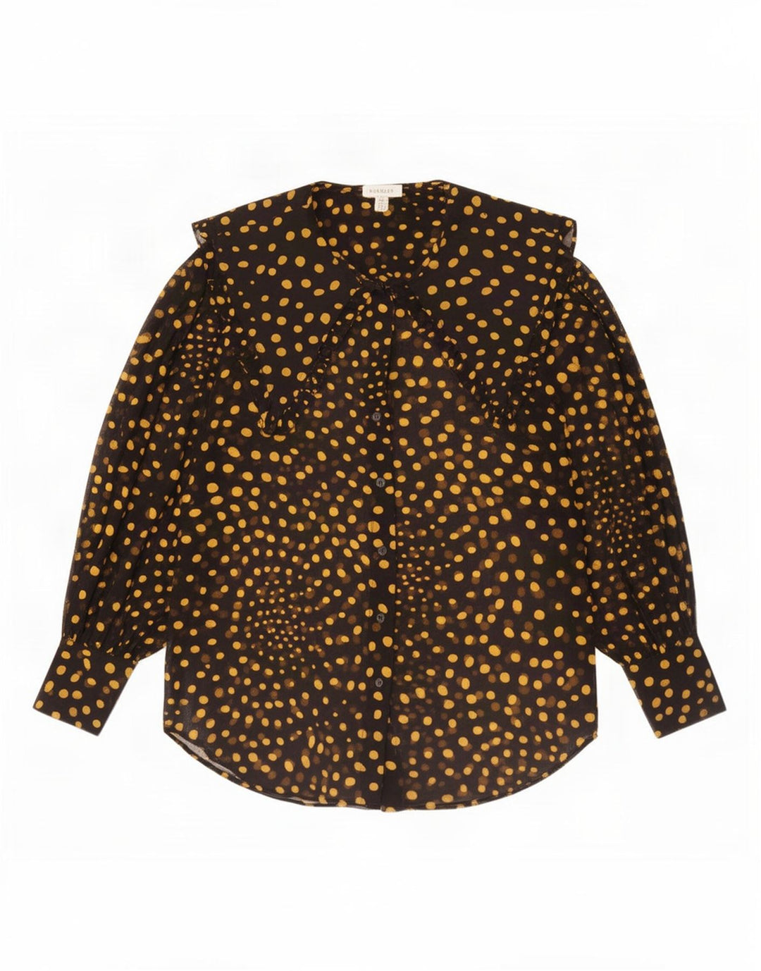 Topshop blusa feminina oversized Reino Unido 10 pequena poliéster manchado preto