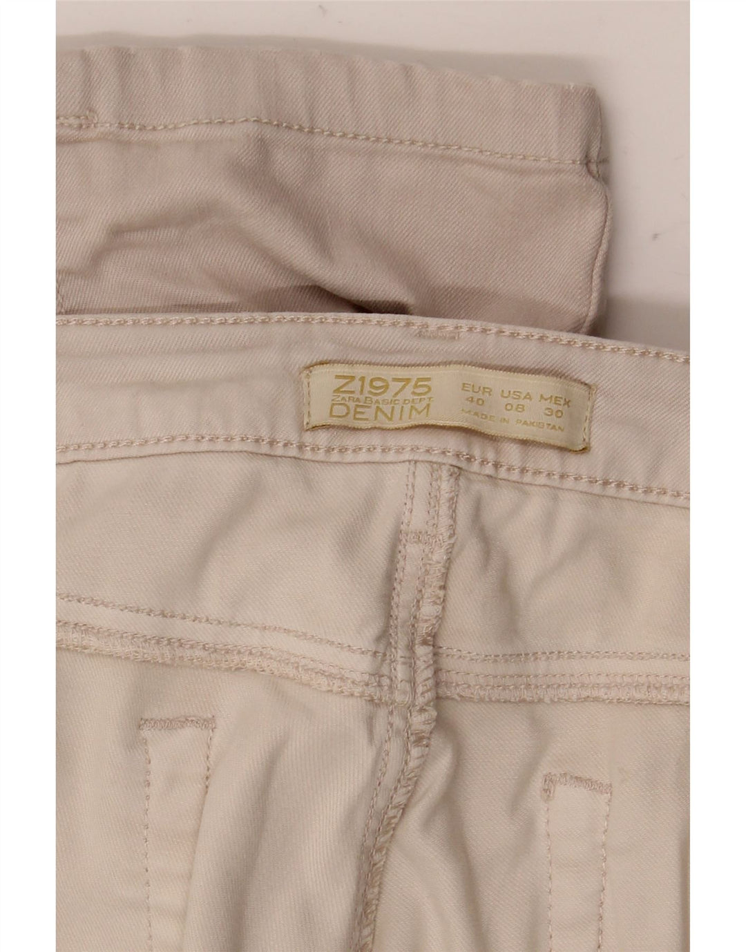 Calça feminina casual slim Zara EU 40 médio W30 L32 bege