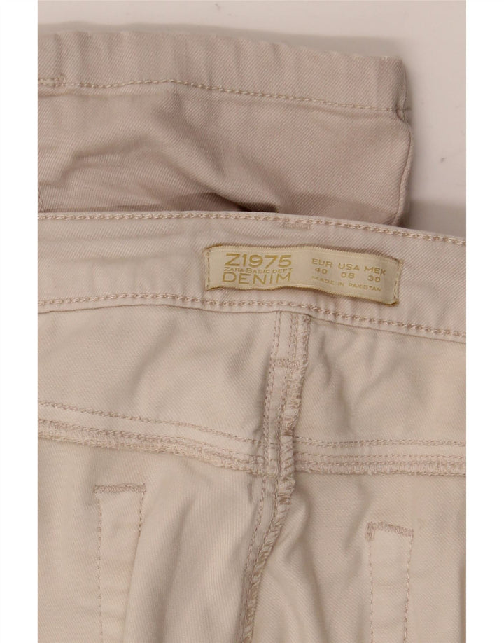 Calça feminina casual slim Zara EU 40 médio W30 L32 bege