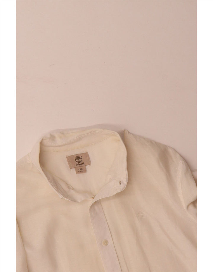 Camisa masculina slim fit TIMBERLAND grande off white