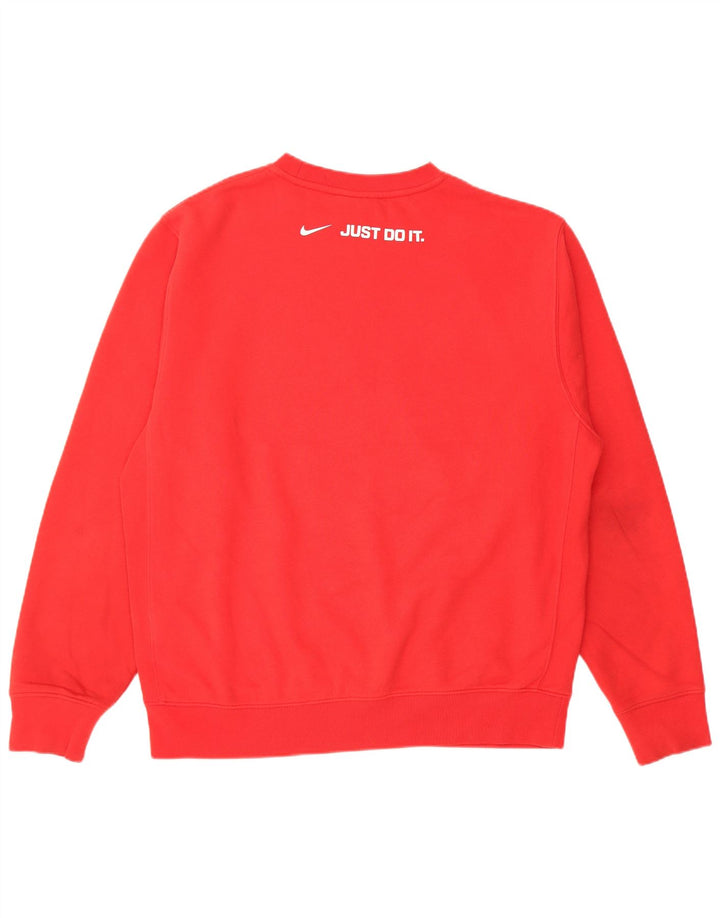 Nike masculino gráfico moletom jumper médio algodão vermelho
