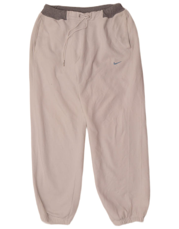 Calça de treino masculina Nike Joggers grande branco colorblock algodão
