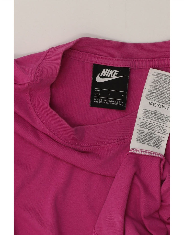 Camiseta masculina NIKE Top grande de algodão rosa