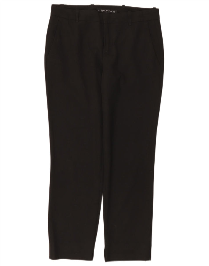 Calça chino reta feminina ZARA pequena W26 L26 poliéster preto