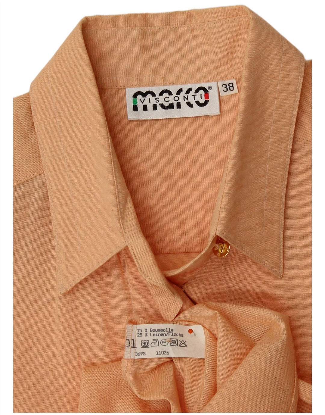 Camisa feminina de manga curta VISCONTI EU 38 algodão laranja médio