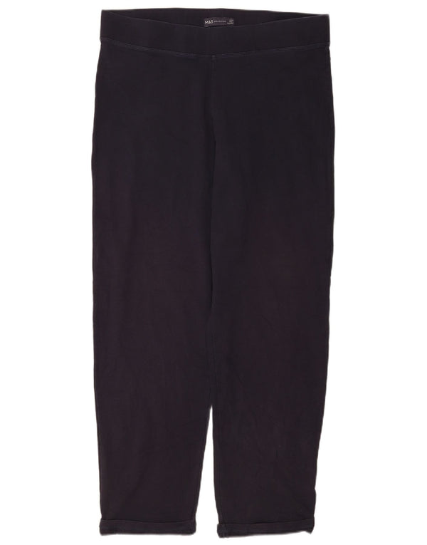 Calça de treino feminina Marks & Spencer Reino Unido 16 grande algodão azul marinho