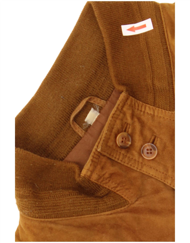 Jaqueta bomber masculina vintage de camurça Reino Unido 42 XL couro marrom