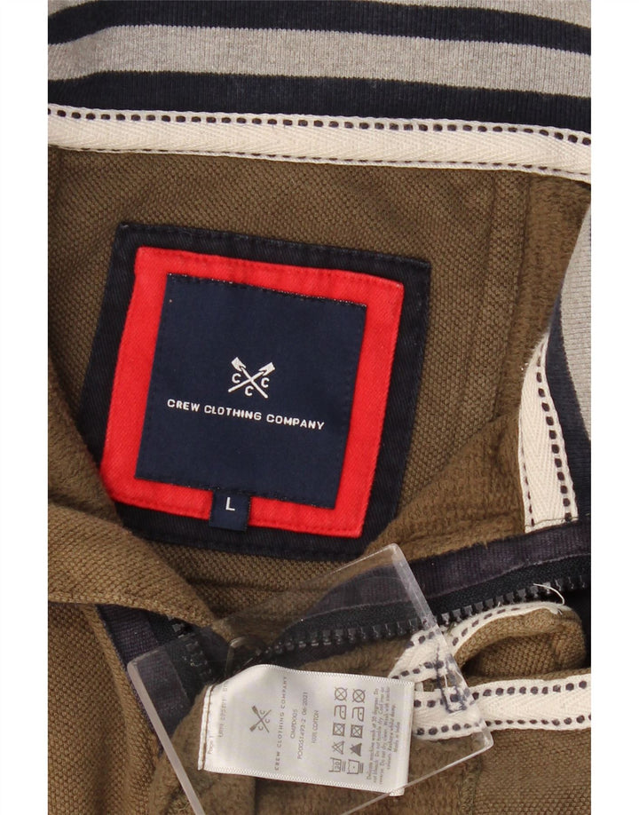 Moletom masculino com zíper e gola redonda, suéter grande de algodão cáqui