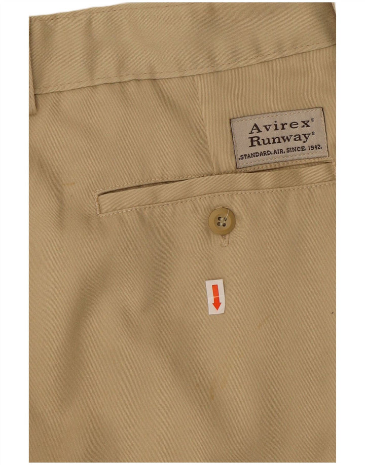 Calça chino masculina AVIREX W38 L30 algodão bege