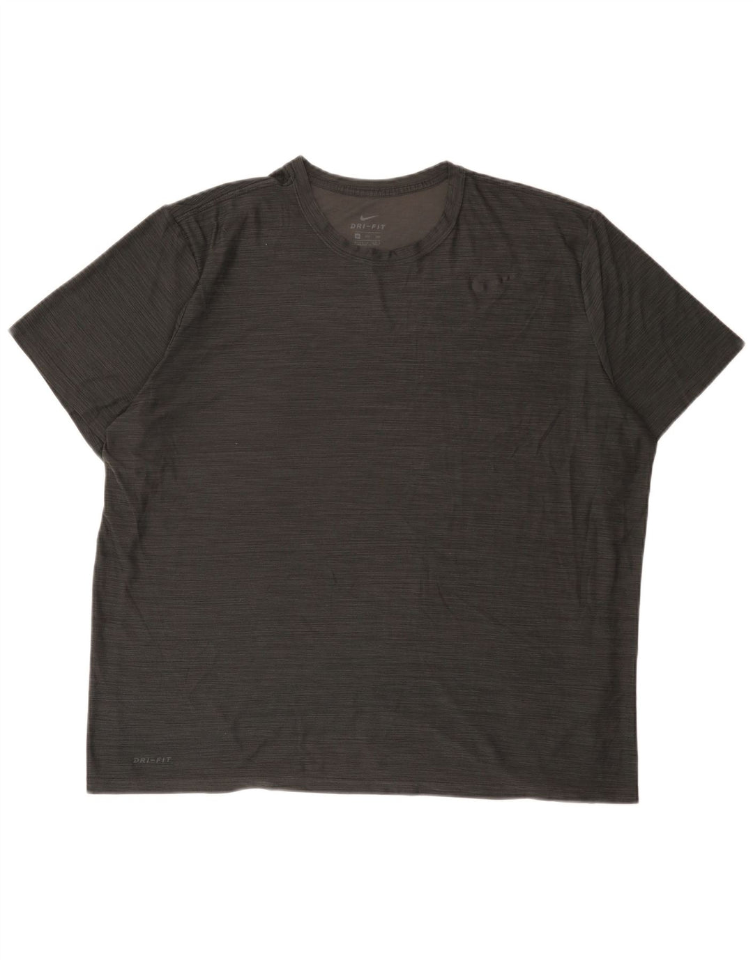 Camiseta masculina Nike Dri Fit Top 2XL poliéster manchado cinza