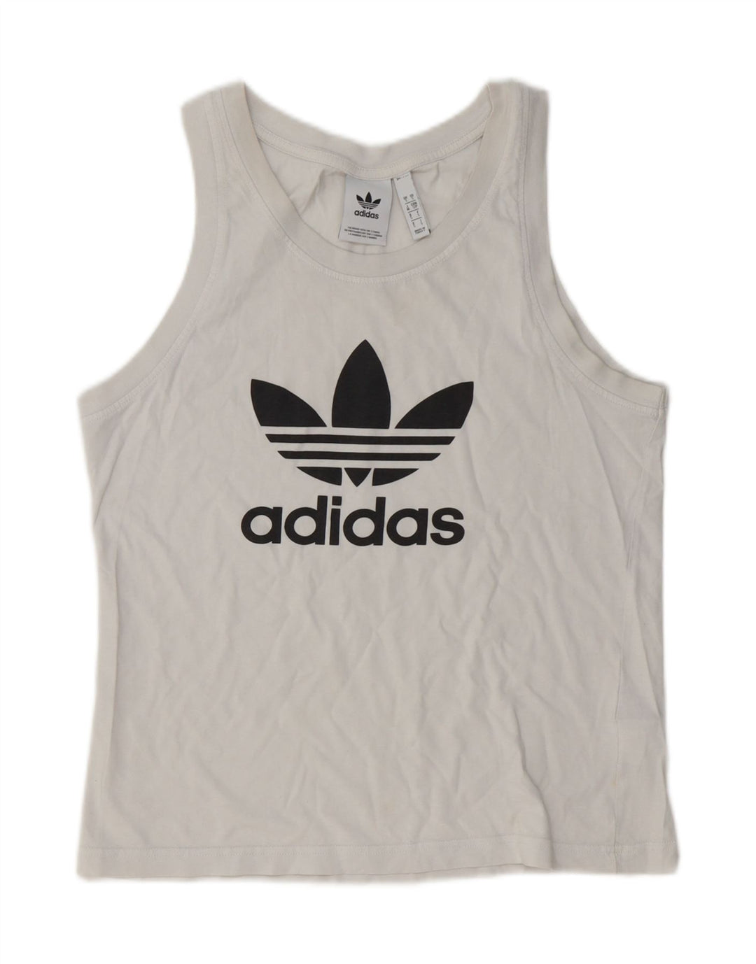 Adidas Womens Graphic Vest Top UK 10 Pequeno Algodão Branco