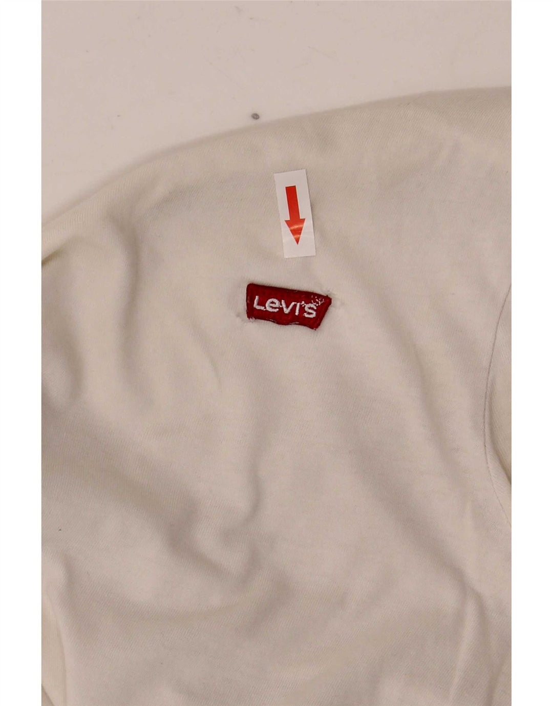 Camiseta feminina Levi's UK 8 pequena algodão branco