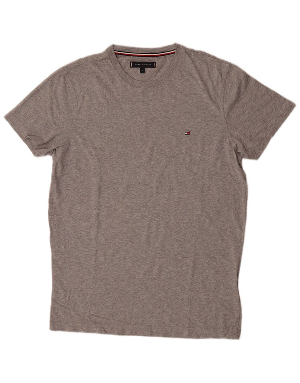 Camiseta masculina Tommy Hilfiger Top cinza médio algodão