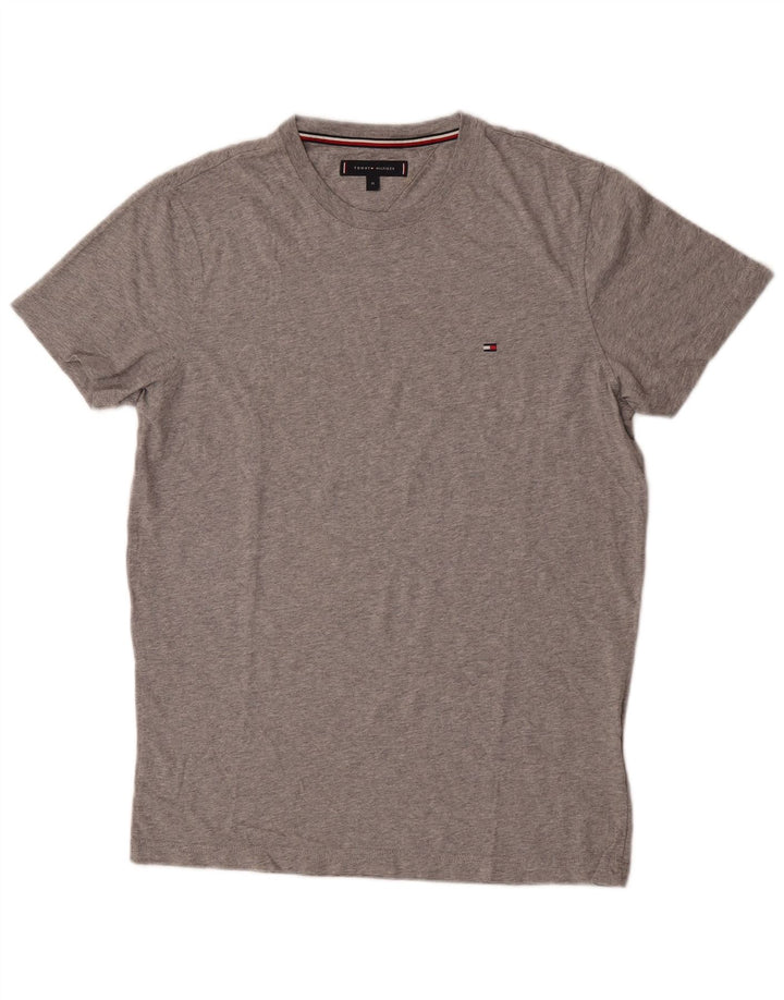 Camiseta masculina Tommy Hilfiger Top cinza médio algodão