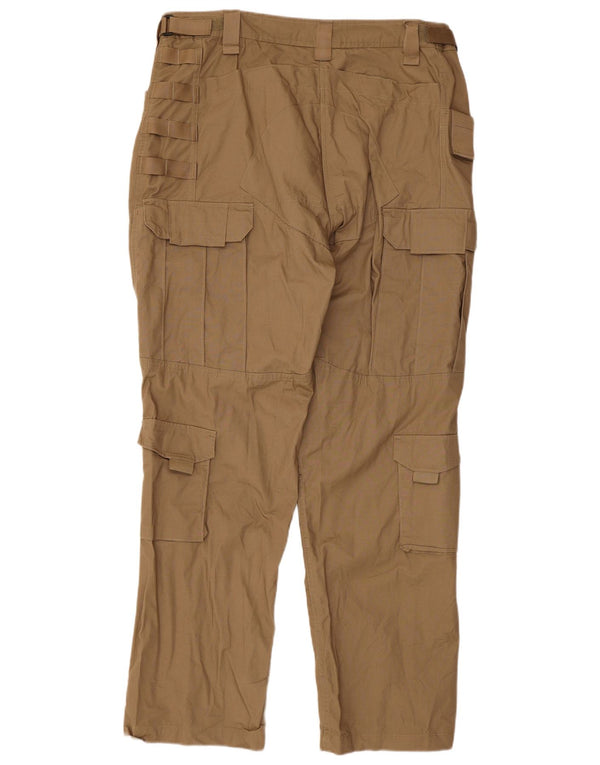 Calças cargo retas masculinas vintage W40 L33 algodão bege