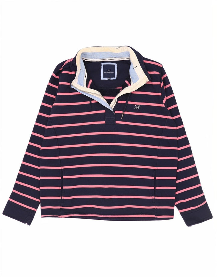 Crew Clothing moletom feminino jumper UK 14 médio azul marinho listrado