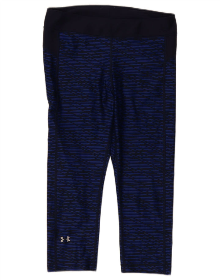 UNDER ARMOUR Leggings capri feminino Reino Unido 14 médio azul marinho geométrico
