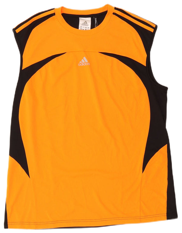 Adidas Mens Climalite Vest Top XL Laranja Colourblock Poliéster