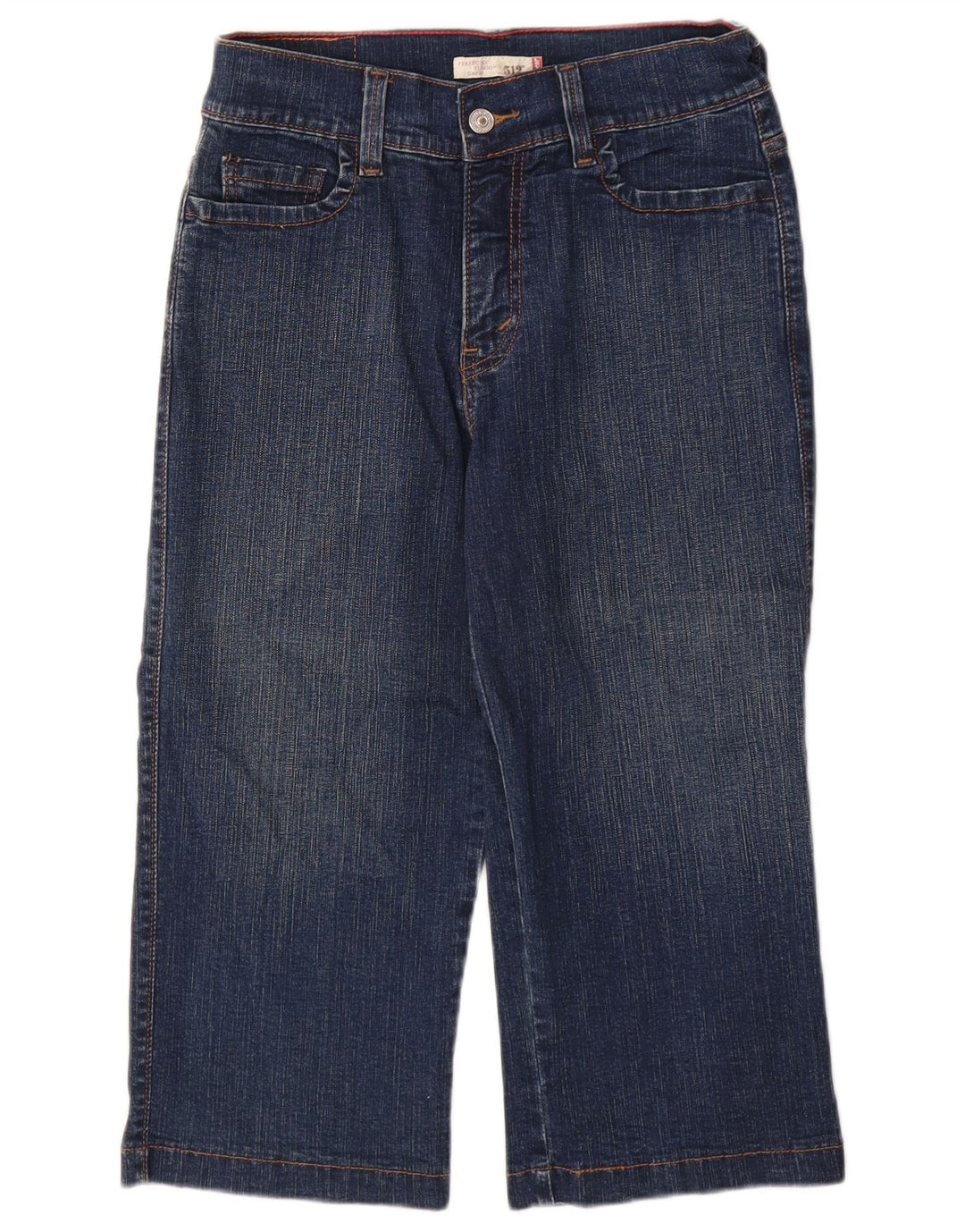 Calça jeans feminina Levi's 512 Perfectly Slimming Capri US 8 Médio W28 L19 Azul