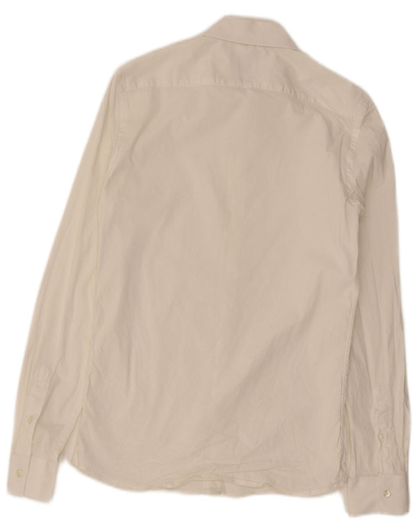 Camisa masculina Zara Super Slim Fit pequena branca