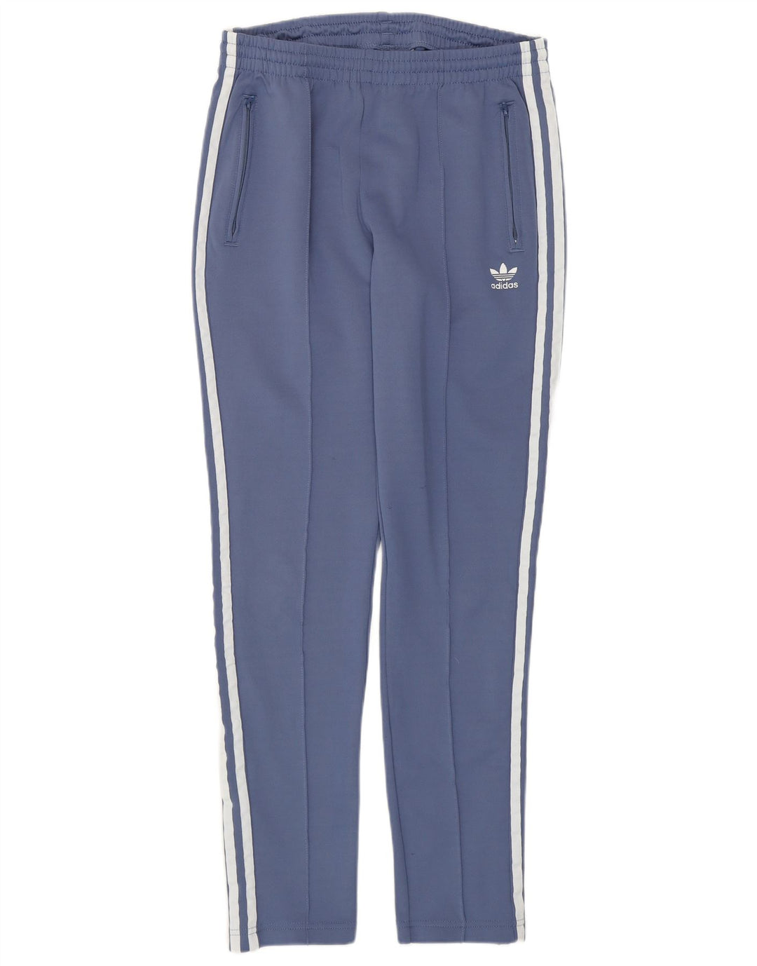 Calças de treino femininas ADIDAS UK 12 poliéster azul médio