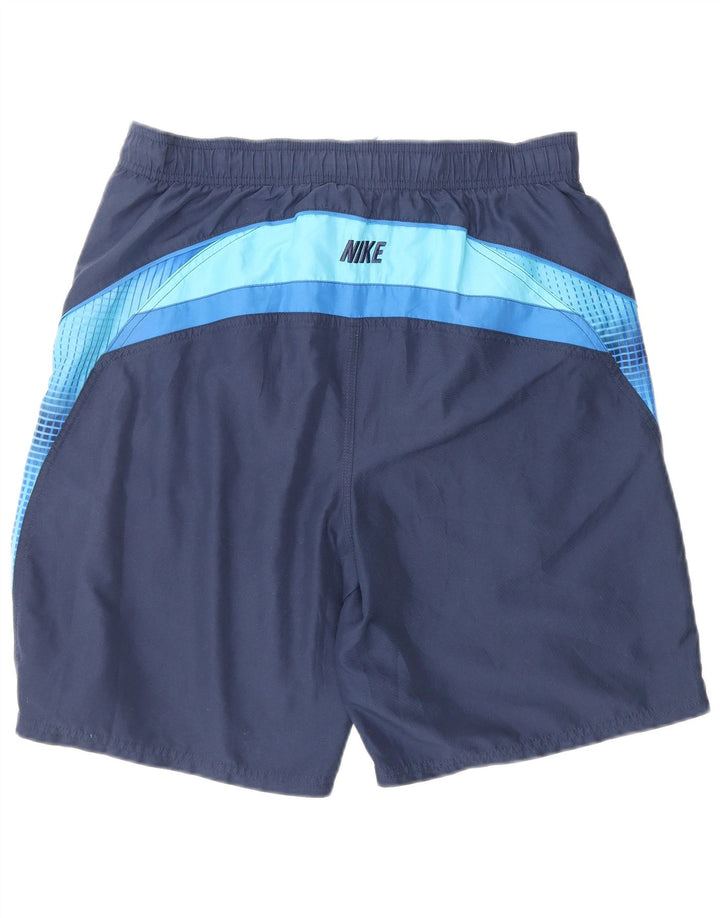 Shorts de natação masculino Nike pequeno azul marinho colorblock poliéster