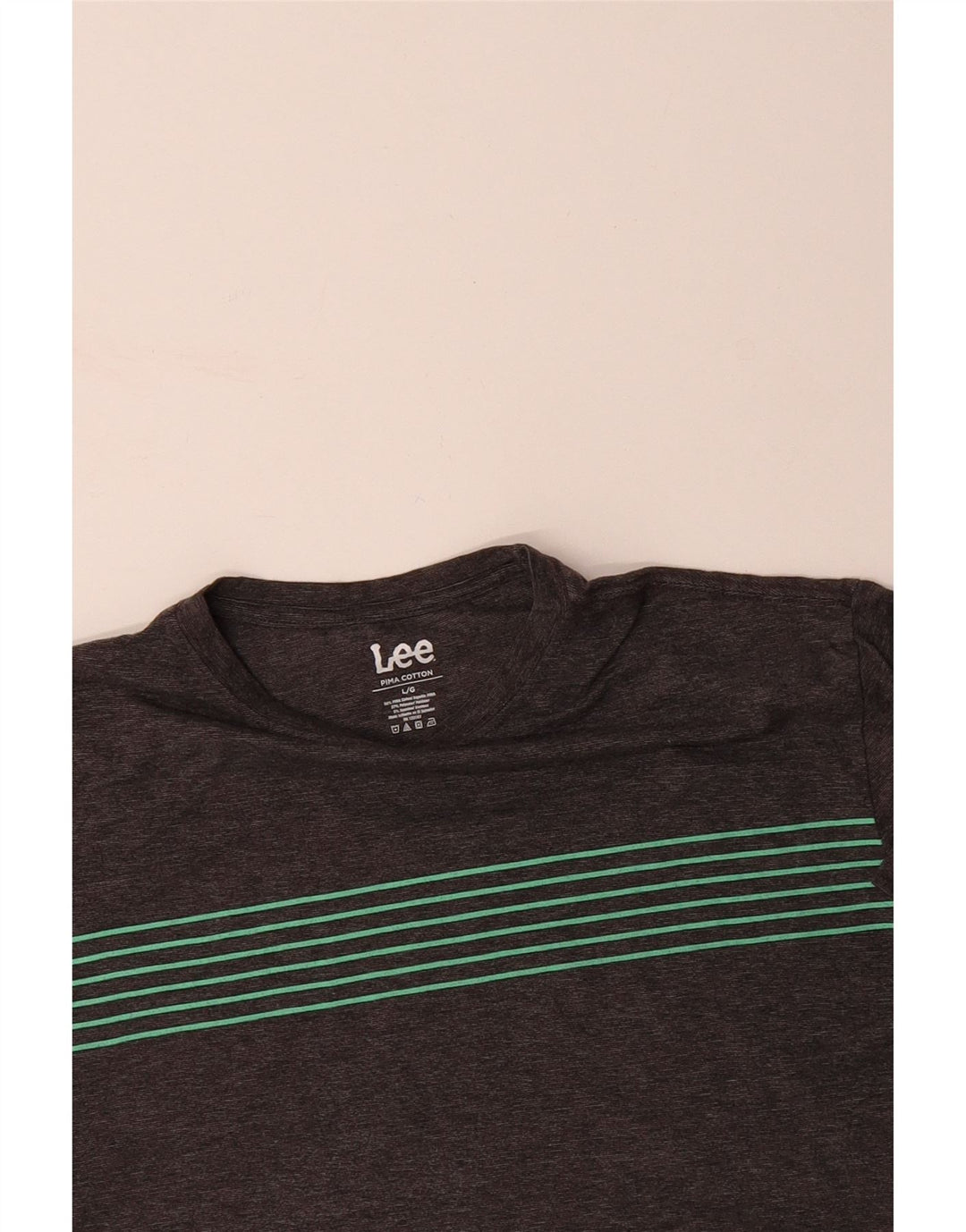 Camiseta masculina LEE grande algodão cinza