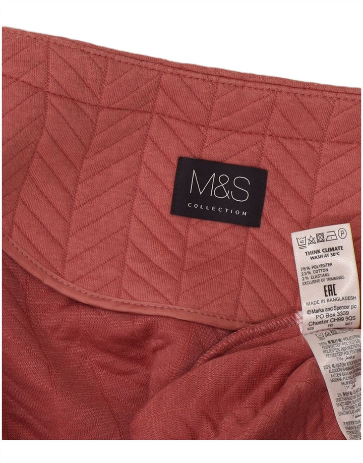 Jaqueta blazer feminina Marks & Spencer com zíper completo Reino Unido 20 2XL poliéster rosa