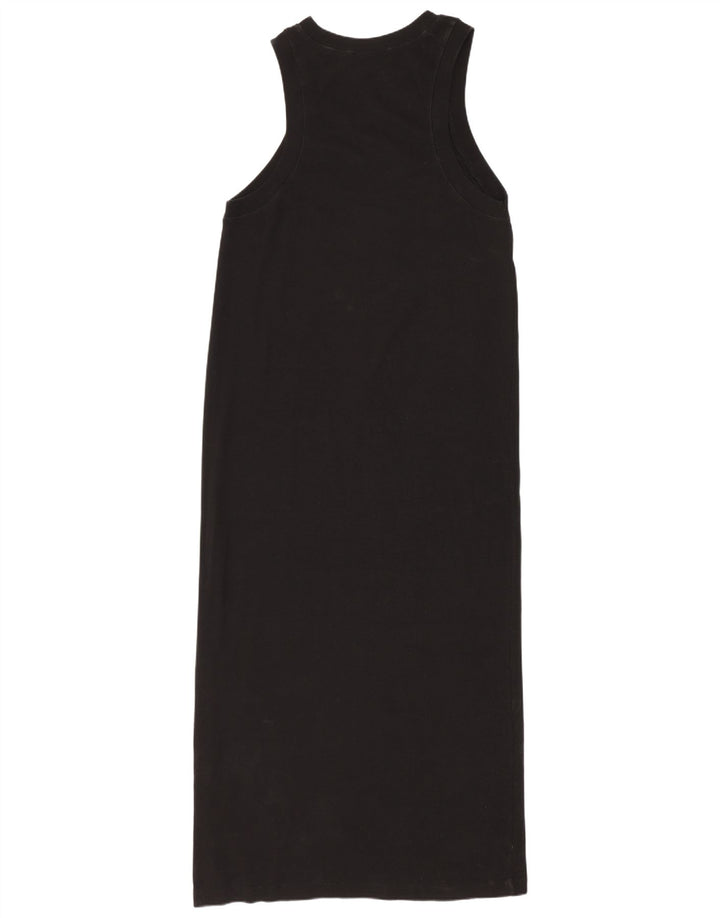 Vestido maxi feminino sem mangas Zara Reino Unido 14 algodão preto médio