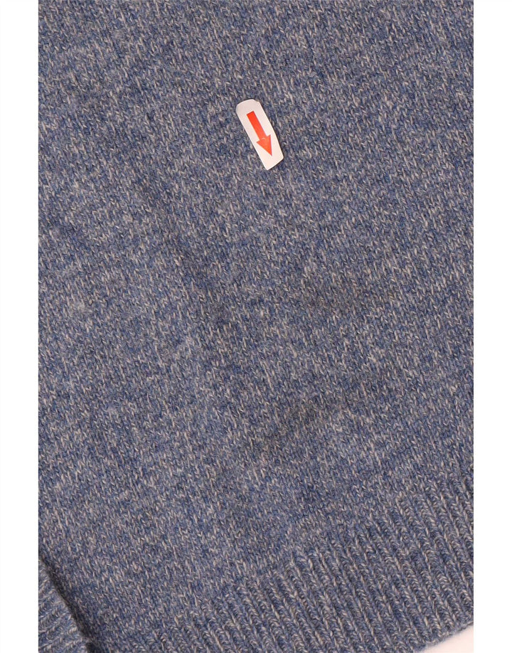 Suéter masculino Superdry com gola redonda, lã de carneiro manchada azul médio