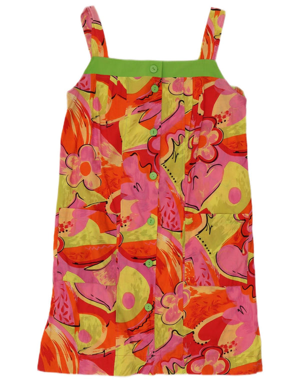 Vestido de verão feminino vintage sem mangas IT 50 XL multicolorido floral