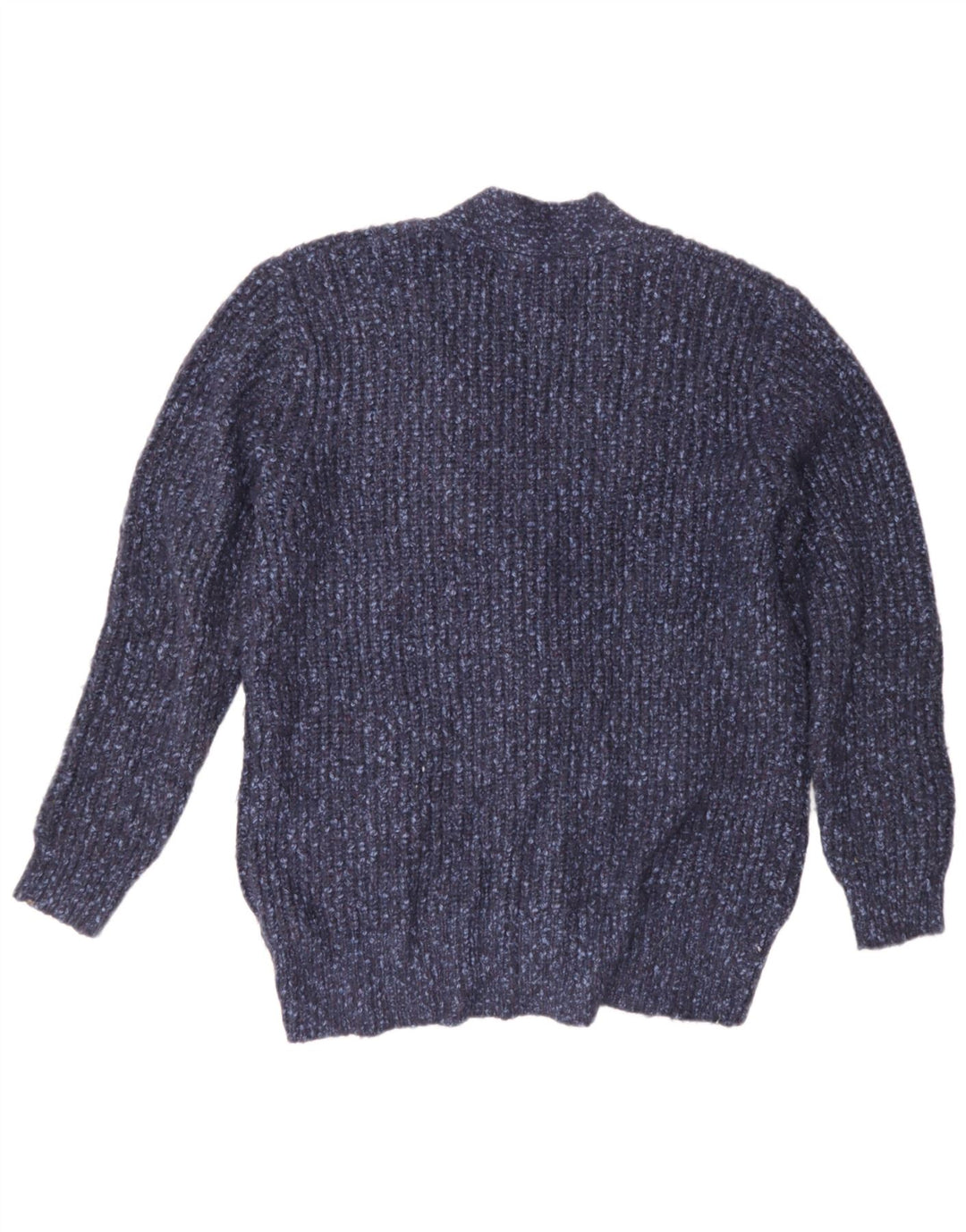 Suéter cardigã feminino grande Marks & Spencer Reino Unido 14 médio azul manchado
