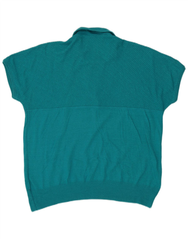 Suéter feminino Almira manga curta com gola polo IT 44 azul médio