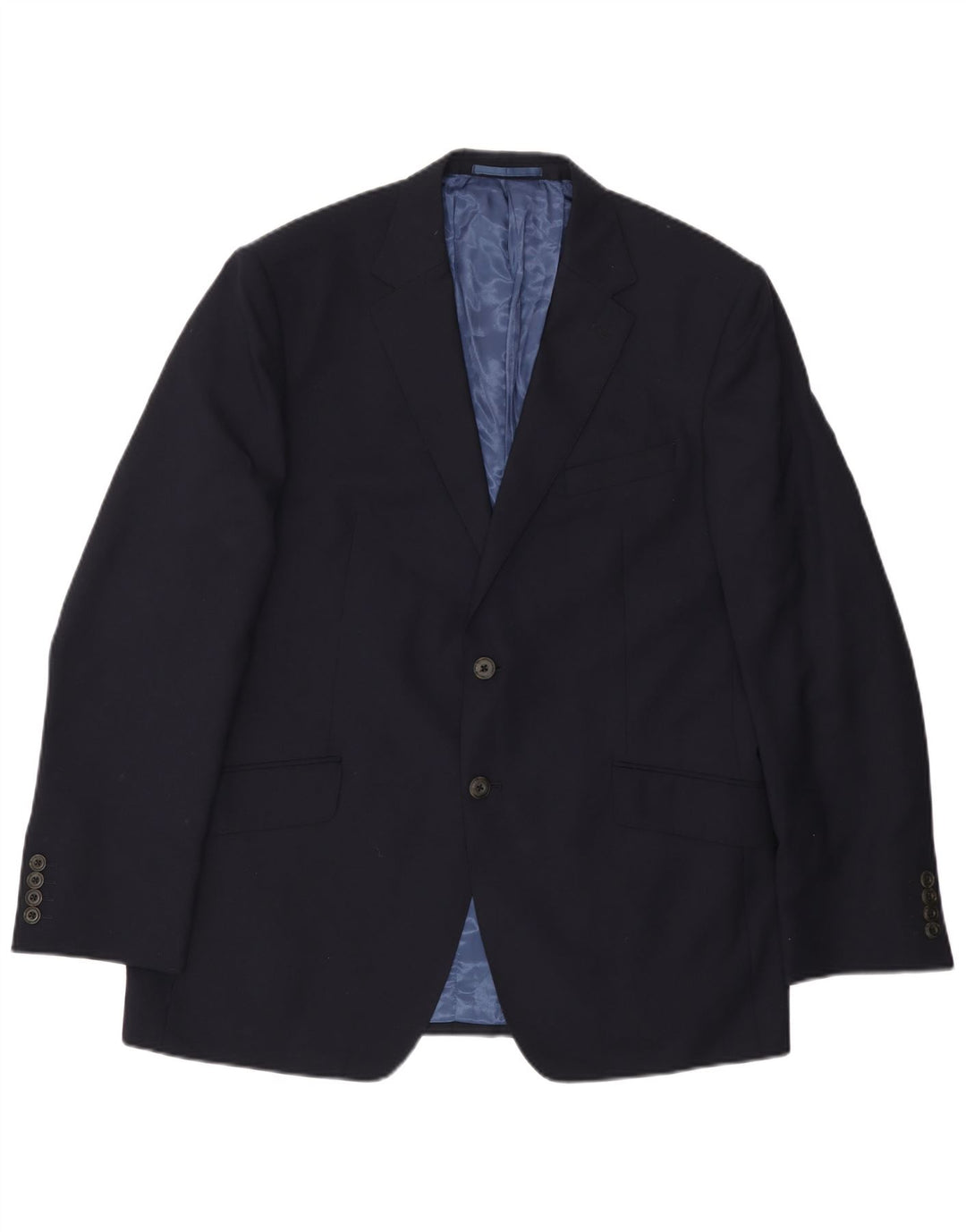 Jaqueta blazer masculina de 2 botões Marks & Spencer Reino Unido 42 grande lã azul marinho